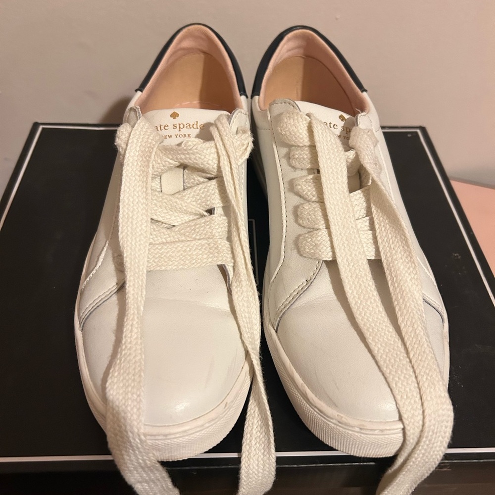 Kate Spade Ivory Lace-Up Sneakers